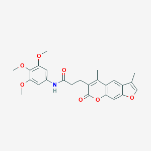 molecular formula C25H25NO7 B357811 3-(3,5-dimethyl-7-oxo-7H-furo[3,2-g]chromen-6-yl)-N-(3,4,5-trimethoxyphenyl)propanamide CAS No. 919746-84-2