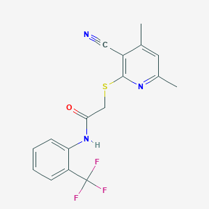 2-[(3-cyano-4,6-dimethylpyridin-2-yl)sulfanyl]-N-[2-(trifluoromethyl)phenyl]acetamide