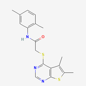 N-(2,5-dimethylphenyl)-2-(5,6-dimethylthieno[2,3-d]pyrimidin-4-yl)sulfanylacetamide