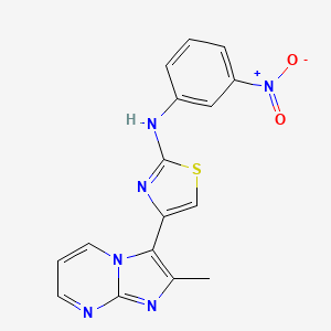 molecular formula C16H12N6O2S B3578179 4-(2-methylimidazo[1,2-a]pyrimidin-3-yl)-N-(3-nitrophenyl)-1,3-thiazol-2-amine 