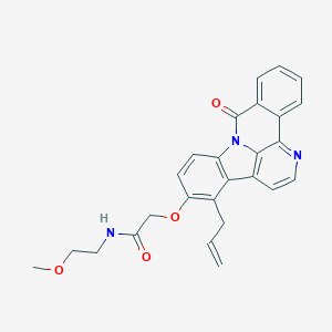 molecular formula C26H23N3O4 B357818 2-[(4-allyl-9-oxo-9H-benzo[c]indolo[3,2,1-ij][1,5]naphthyridin-5-yl)oxy]-N-(2-methoxyethyl)acetamide CAS No. 919723-09-4