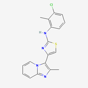 molecular formula C18H15ClN4S B3578207 N-(3-chloro-2-methylphenyl)-4-(2-methylimidazo[1,2-a]pyridin-3-yl)-1,3-thiazol-2-amine 