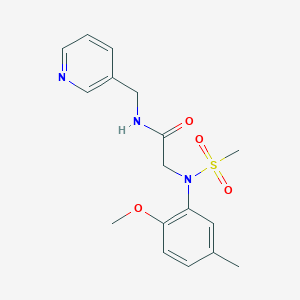 molecular formula C17H21N3O4S B3578229 N~2~-(2-methoxy-5-methylphenyl)-N~2~-(methylsulfonyl)-N-(pyridin-3-ylmethyl)glycinamide 