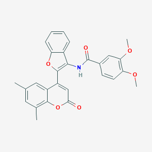 N-[2-(6,8-dimethyl-2-oxo-2H-chromen-4-yl)-1-benzofuran-3-yl]-3,4-dimethoxybenzamide