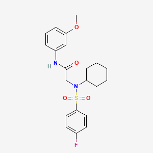 2-[cyclohexyl-(4-fluorophenyl)sulfonylamino]-N-(3-methoxyphenyl)acetamide