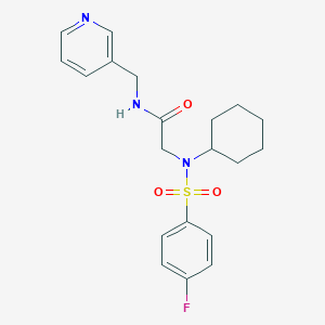 2-[cyclohexyl-(4-fluorophenyl)sulfonylamino]-N-(pyridin-3-ylmethyl)acetamide