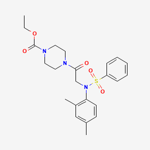 ETHYL 4-{2-[N-(2,4-DIMETHYLPHENYL)BENZENESULFONAMIDO]ACETYL}PIPERAZINE-1-CARBOXYLATE