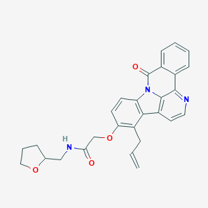 molecular formula C28H25N3O4 B357829 2-[(4-allyl-9-oxo-9H-benzo[c]indolo[3,2,1-ij][1,5]naphthyridin-5-yl)oxy]-N-(tetrahydro-2-furanylmethyl)acetamide CAS No. 919739-96-1