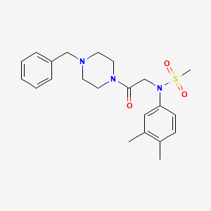 molecular formula C22H29N3O3S B3578299 N-[2-(4-benzyl-1-piperazinyl)-2-oxoethyl]-N-(3,4-dimethylphenyl)methanesulfonamide 