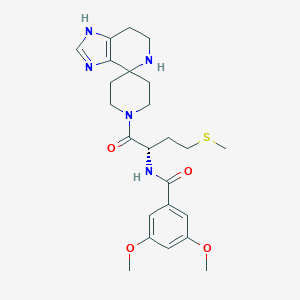 molecular formula C24H33N5O4S B357833 3,5-dimethoxy-N-[3-(methylsulfanyl)-1-(4,5,6,7-tetrahydrospiro{1H-imidazo[4,5-c]pyridine-4,4'-piperidine}-1'-ylcarbonyl)propyl]benzamide CAS No. 1212216-17-5