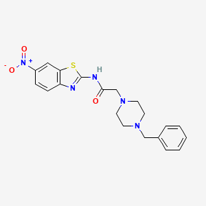 2-(4-benzylpiperazin-1-yl)-N-(6-nitro-1,3-benzothiazol-2-yl)acetamide