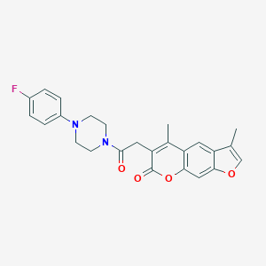 molecular formula C25H23FN2O4 B357836 6-{2-[4-(4-fluorophenyl)-1-piperazinyl]-2-oxoethyl}-3,5-dimethyl-7H-furo[3,2-g]chromen-7-one CAS No. 921144-75-4