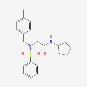 2-[benzenesulfonyl-[(4-methylphenyl)methyl]amino]-N-cyclopentylacetamide