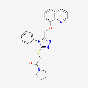 8-[(5-{[2-oxo-2-(1-pyrrolidinyl)ethyl]thio}-4-phenyl-4H-1,2,4-triazol-3-yl)methoxy]quinoline