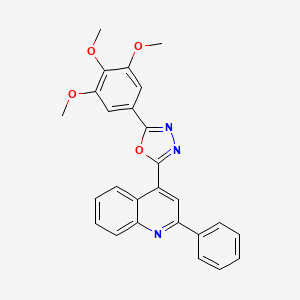 2-Phenyl-4-[5-(3,4,5-trimethoxy-phenyl)-[1,3,4]oxadiazol-2-yl]-quinoline