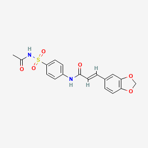 (2E)-3-(2H-1,3-BENZODIOXOL-5-YL)-N-[4-(ACETAMIDOSULFONYL)PHENYL]PROP-2-ENAMIDE