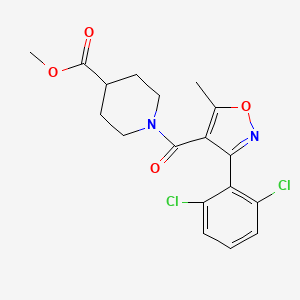 molecular formula C18H18Cl2N2O4 B3578465 methyl 1-[3-(2,6-dichlorophenyl)-5-methyl-1,2-oxazole-4-carbonyl]piperidine-4-carboxylate 