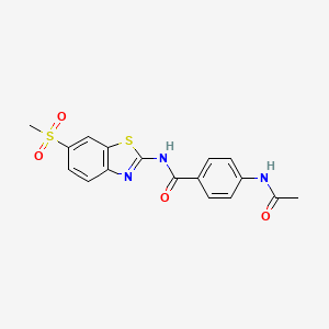 4-ACETAMIDO-N-(6-METHANESULFONYL-1,3-BENZOTHIAZOL-2-YL)BENZAMIDE