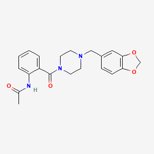 N-(2-{[4-(1,3-BENZODIOXOL-5-YLMETHYL)PIPERAZINO]CARBONYL}PHENYL)ACETAMIDE