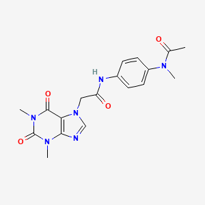 molecular formula C18H20N6O4 B3578482 N-{4-[acetyl(methyl)amino]phenyl}-2-(1,3-dimethyl-2,6-dioxo-1,2,3,6-tetrahydro-7H-purin-7-yl)acetamide 