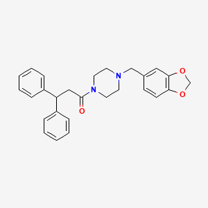 1-{4-[(2H-1,3-BENZODIOXOL-5-YL)METHYL]PIPERAZIN-1-YL}-3,3-DIPHENYLPROPAN-1-ONE