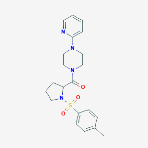 molecular formula C21H26N4O3S B357849 1-({1-[(4-Methylphenyl)sulfonyl]-2-pyrrolidinyl}carbonyl)-4-(2-pyridinyl)piperazine CAS No. 1008994-71-5