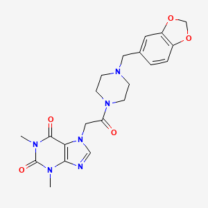 7-{2-[4-(1,3-benzodioxol-5-ylmethyl)piperazin-1-yl]-2-oxoethyl}-1,3-dimethyl-3,7-dihydro-1H-purine-2,6-dione