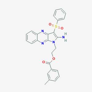 molecular formula C26H22N4O4S B357854 2-[2-amino-3-(phenylsulfonyl)-1H-pyrrolo[2,3-b]quinoxalin-1-yl]ethyl 3-methylbenzoate CAS No. 380583-13-1
