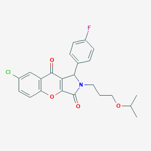 molecular formula C23H21ClFNO4 B357855 7-Chloro-1-(4-fluorophenyl)-2-(3-isopropoxypropyl)-1,2-dihydrochromeno[2,3-c]pyrrole-3,9-dione CAS No. 848213-88-7