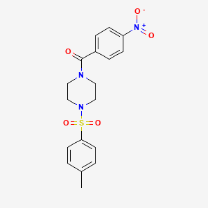 {4-[(4-METHYLPHENYL)SULFONYL]PIPERAZINO}(4-NITROPHENYL)METHANONE