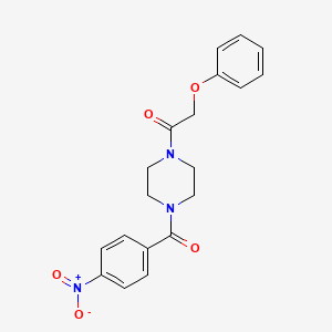 molecular formula C19H19N3O5 B3578559 1-[4-(4-NITROBENZOYL)PIPERAZINO]-2-PHENOXY-1-ETHANONE 