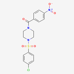 {4-[(4-CHLOROPHENYL)SULFONYL]PIPERAZINO}(4-NITROPHENYL)METHANONE