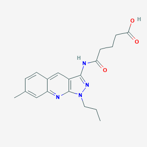 molecular formula C19H22N4O3 B357859 5-[(7-methyl-1-propyl-1H-pyrazolo[3,4-b]quinolin-3-yl)amino]-5-oxopentanoic acid CAS No. 876667-15-1