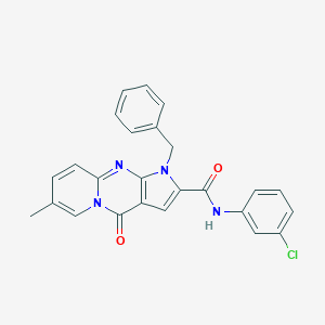 molecular formula C25H19ClN4O2 B357861 1-benzyl-N-(3-chlorophenyl)-7-methyl-4-oxo-1,4-dihydropyrido[1,2-a]pyrrolo[2,3-d]pyrimidine-2-carboxamide CAS No. 900261-84-9