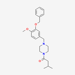 1-(4-{[3-(BENZYLOXY)-4-METHOXYPHENYL]METHYL}PIPERAZIN-1-YL)-3-METHYLBUTAN-1-ONE