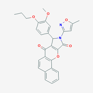 8-(3-Methoxy-4-propoxyphenyl)-9-(5-methyl-3-isoxazolyl)-8,9-dihydrobenzo[7,8]chromeno[2,3-c]pyrrole-7,10-dione