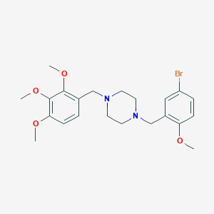 molecular formula C22H29BrN2O4 B3578689 1-[(5-bromo-2-methoxyphenyl)methyl]-4-[(2,3,4-trimethoxyphenyl)methyl]piperazine 