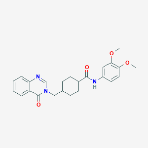 molecular formula C24H27N3O4 B357869 N-(3,4-dimethoxyphenyl)-4-[(4-oxo-3(4H)-quinazolinyl)methyl]cyclohexanecarboxamide CAS No. 900892-96-8