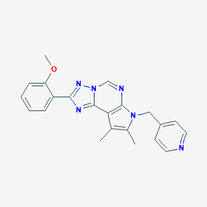 molecular formula C22H20N6O B357870 2-[8,9-dimethyl-7-(4-pyridinylmethyl)-7H-pyrrolo[3,2-e][1,2,4]triazolo[1,5-c]pyrimidin-2-yl]phenyl methyl ether CAS No. 920473-50-3