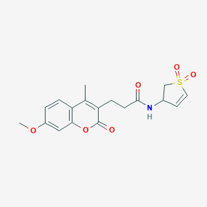 molecular formula C18H19NO6S B357871 N-(1,1-dioxido-2,3-dihydrothiophen-3-yl)-3-(7-methoxy-4-methyl-2-oxo-2H-chromen-3-yl)propanamide CAS No. 919735-50-5