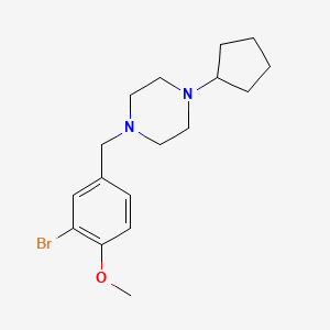 1-[(3-bromo-4-methoxyphenyl)methyl]-4-cyclopentylpiperazine