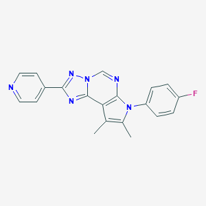 molecular formula C20H15FN6 B357875 7-(4-fluorophenyl)-8,9-dimethyl-2-(4-pyridinyl)-7H-pyrrolo[3,2-e][1,2,4]triazolo[1,5-c]pyrimidine CAS No. 920471-38-1