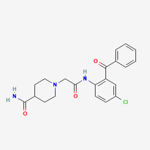 1-{2-[(2-Benzoyl-4-chlorophenyl)amino]-2-oxoethyl}piperidine-4-carboxamide