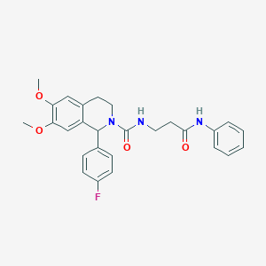 molecular formula C27H28FN3O4 B357879 N-(3-anilino-3-oxopropyl)-1-(4-fluorophenyl)-6,7-dimethoxy-3,4-dihydro-2(1H)-isoquinolinecarboxamide CAS No. 921082-02-2