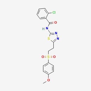 2-chloro-N-(5-{2-[(4-methoxyphenyl)sulfonyl]ethyl}-1,3,4-thiadiazol-2-yl)benzamide