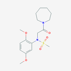 molecular formula C17H26N2O5S B3578809 N-[2-(azepan-1-yl)-2-oxoethyl]-N-(2,5-dimethoxyphenyl)methanesulfonamide 