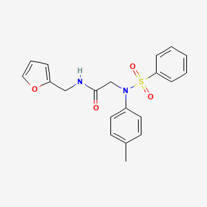 molecular formula C20H20N2O4S B3578814 N~1~-(2-furylmethyl)-N~2~-(4-methylphenyl)-N~2~-(phenylsulfonyl)glycinamide 