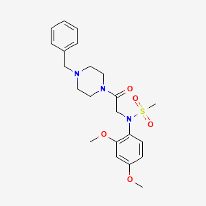 molecular formula C22H29N3O5S B3578825 N-[2-(4-benzyl-1-piperazinyl)-2-oxoethyl]-N-(2,4-dimethoxyphenyl)methanesulfonamide 