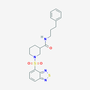 molecular formula C21H24N4O3S2 B357883 1-(2,1,3-benzothiadiazol-4-ylsulfonyl)-N-(3-phenylpropyl)-3-piperidinecarboxamide CAS No. 921126-16-1