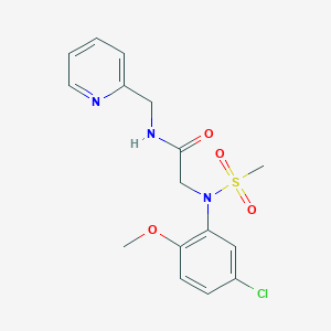 molecular formula C16H18ClN3O4S B3578839 N~2~-(5-chloro-2-methoxyphenyl)-N~2~-(methylsulfonyl)-N~1~-(2-pyridinylmethyl)glycinamide 